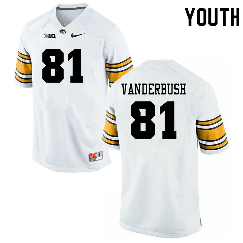 Youth #81 Cael Vanderbush Iowa Hawkeyes College Football Alternate Jerseys Sale-White
